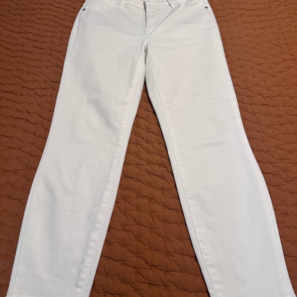 Talbots White Straight Leg Jeans Classic Style
